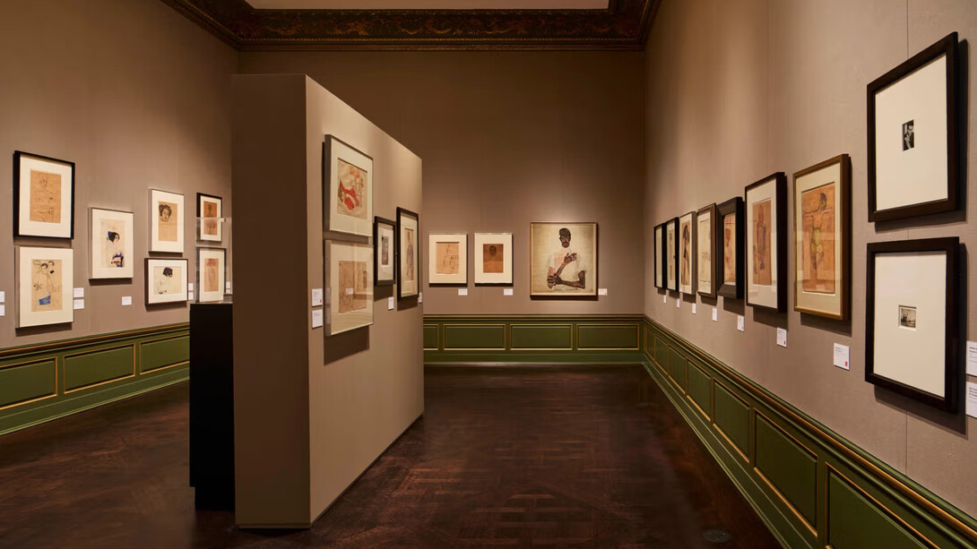 Egon Schiele, Portrait of Dr. Erwin von Graff, exhibition view. Courtesy of Neue Galerie
