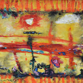 Engel-Pak, Empire du soleil, 1956, 46 x 65 cm, Huile sur carton, Courtesy Galerie Intuiti