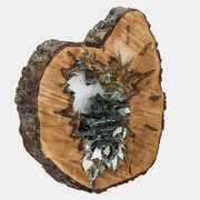 Christine Aaron, Vestige IV, 2015, mirror, encaustic, found wood, 15.5 inches diameter, 2 inches deep
Photo credit: David Wohl