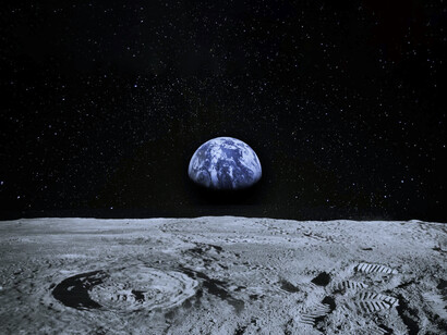 El planeta Tierra visto desde la Luna