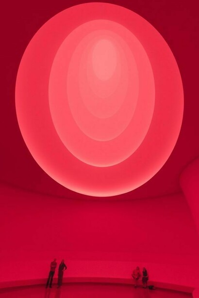 James Turrell, Aten Reign, 2013, Daylight and LED light, dimensions variable © James Turrell, Installation view: James Turrell, Solomon R. Guggenheim Museum, New York, June 21–September 25, 2013. Photo: David Heald © Solomon R. Guggenheim Foundation, New York  
