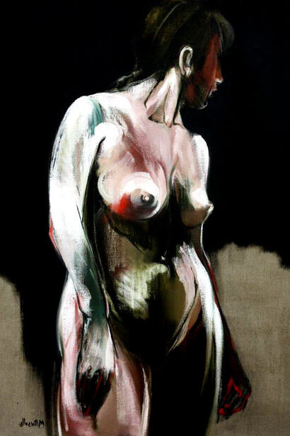 Martine Pinsolle, *Observatrice*, nu 1281, 2012, óleo sobre lienzo, 116 cm x 89 cm