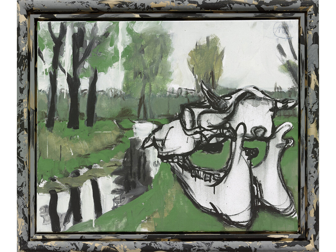 Markus Lüpertz, "Dreiklang", 2014, Mixed media on canvas in artist frame, 81 x 100 cm, 32 x 39 1/3 in.