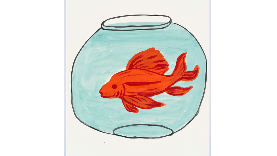 David Shrigley, Untitled (The brain), 2015, Acrylic on paper, 29 7/8 x 22 1/16 inches (75.9 x 56 cm). Courtesy the artist and Anton Kern Gallery, New York. © David Shrigley