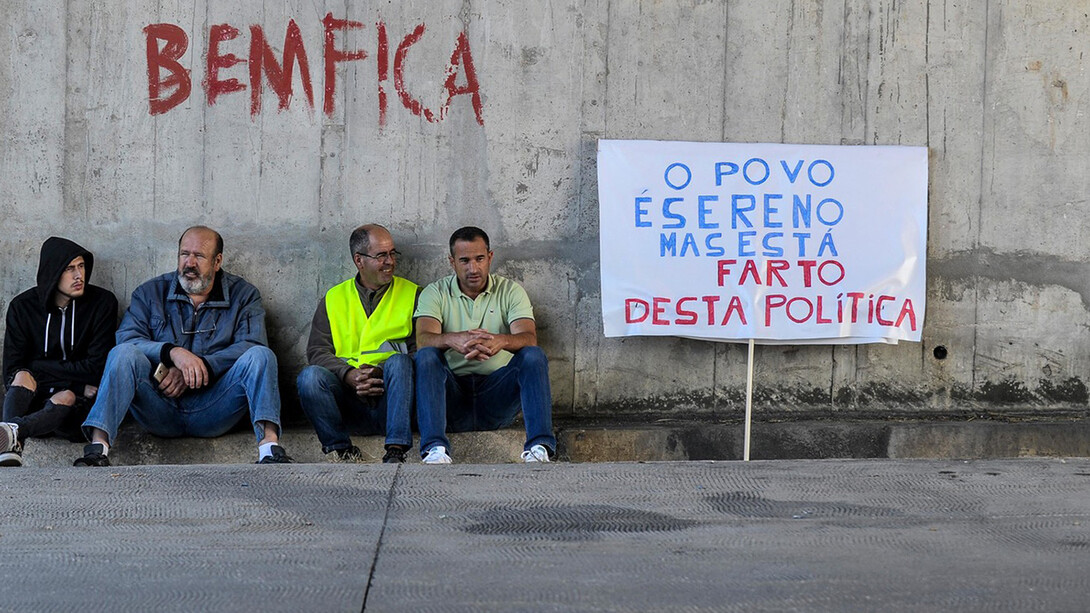 Protestas de transportistas en Portugal