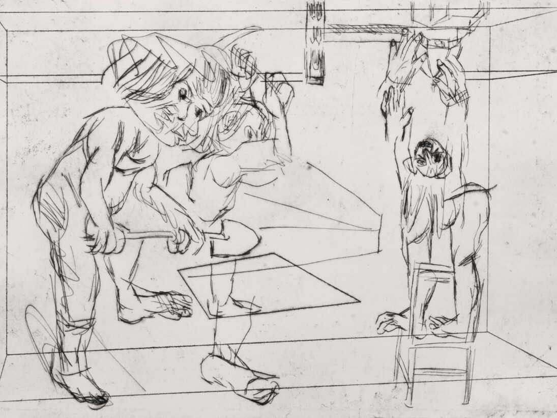 Jaime Valtierra, Adolfa s Cave, Third, 2014, Drypoint and Monoprint on paper