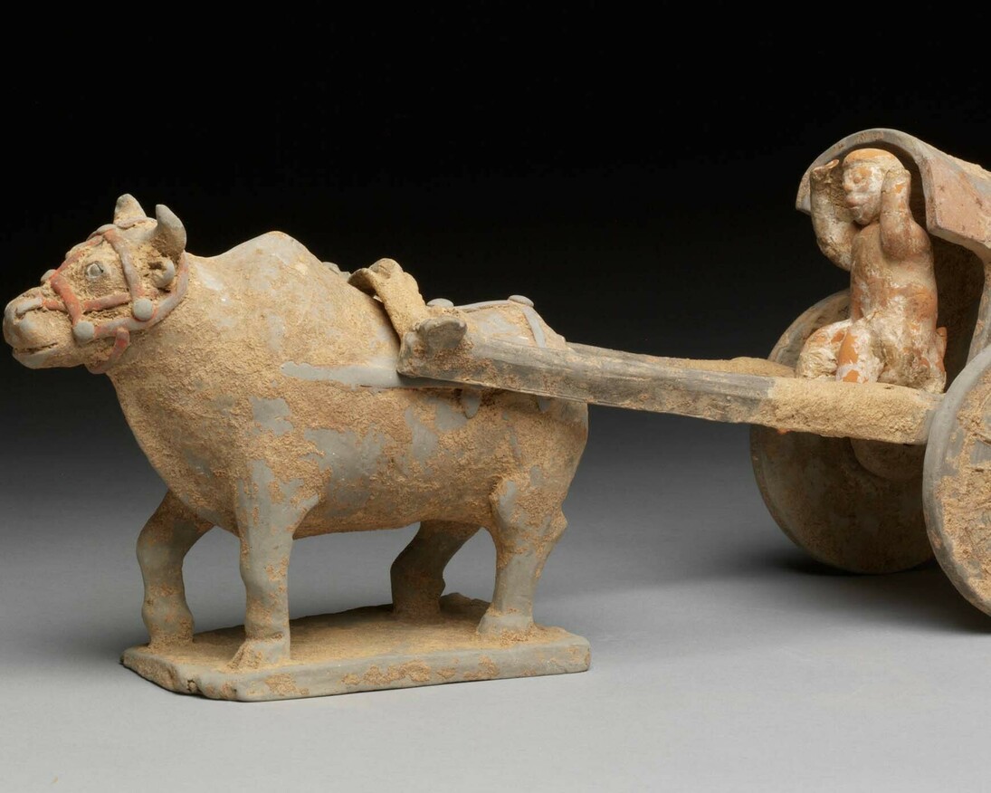 Earthernware model of an ox-drawn cart, 25 – 220, China. Museum no. A.22-1935. © Victoria and Albert Museum, London