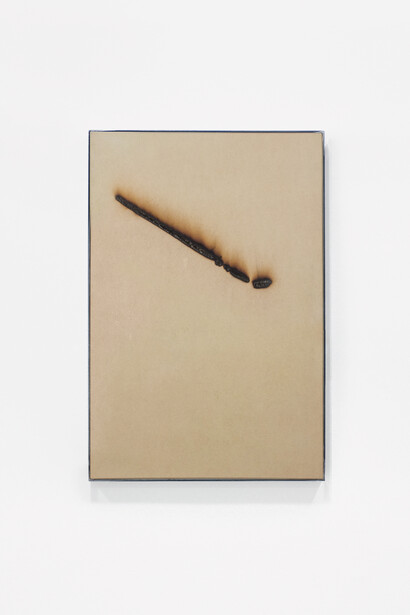 Nicolò Masiero Sgrinzatto, Brusa, 2020,  MDF e ferro,  70,5(a) X 2,5 x 47,5 cm 
