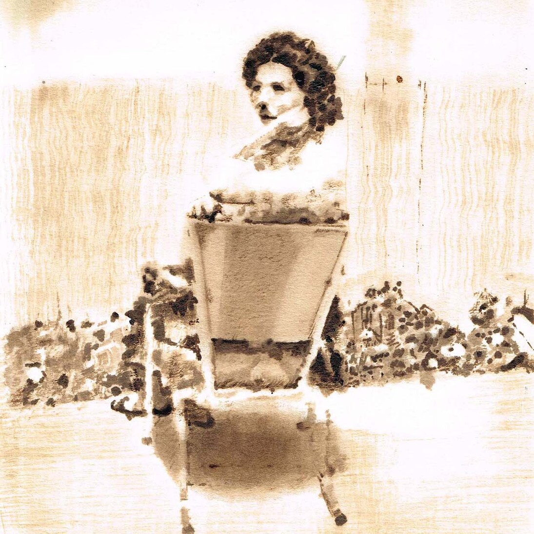 Soheila Sokhanvari, Dreaming of Pomegranates, 2015, Iranian crude oil on paper, 21.5 x 29.5 cm