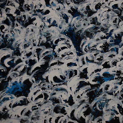 Solstizio d'inverno, dettaglio, 2014, tecnica mista su tela, 195 x 195 cm 