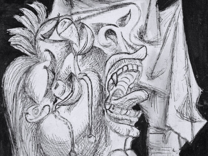 Pablo Picasso; Cabeza de mujer llorando con pañuelo (II). Postscripto de «Guernica», 1937, Museo Nacional Centro de Arte Reina Sofía, España (detalle)