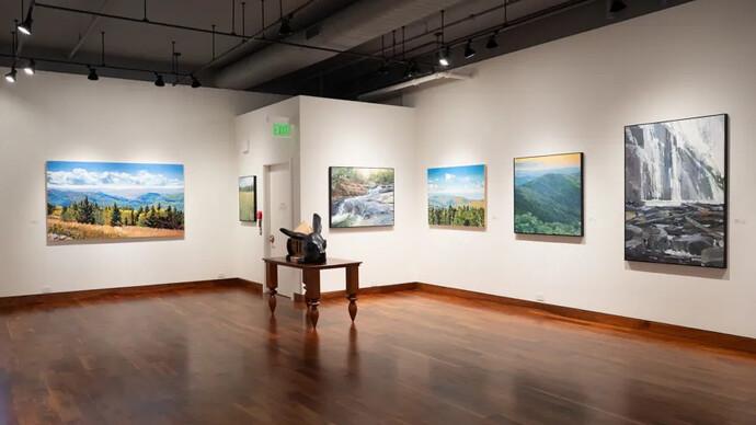 David Shingler and Danna Ray, Two perspectives, exhibition view. Courtesy of Momentum Gallery