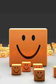 Tiles representing human emotions; emotional analysis of customer's feedback and online engagement is a solid predictor of their buying behavior 