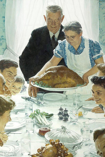 Norman Rockwell, Freedom from Want, 1943, oil on canvas, illustration for The Saturday Evening Post, March 6, 1943, collection of Norman Rockwell Museum. © SEPS: Curtis Licensing, Indianapolis. All rights reserved.