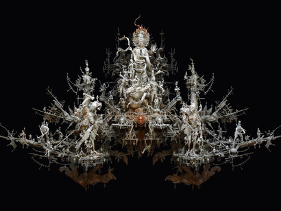 Kris Kuksi. Maneuvering Tranquility, 2017. Mixed media assemblage, 26 x 41 x 9 inches, 66 x 104.1 x 22.9 cm. Inv# JL2890