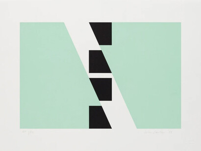 John Carter, Identical Shapes: Green, 2018, Screenprint, 30 x 40 cm, Courtesy of the Artist and Redfern Gallery, London
