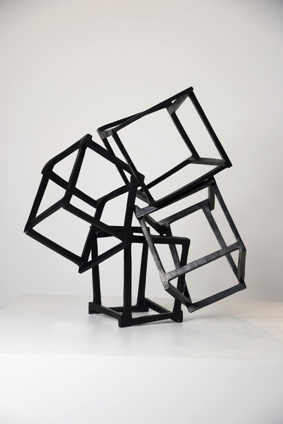 Jedd Novatt (b. 1958) Chaos Moscow 5, 2008 Bronze sculpture with black patina 24 x 24 x 18 in