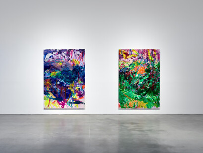 Jadé Fadojutimi, Dwelve. A goosebump in memory, exhibition view. Courtesy of Gagosian