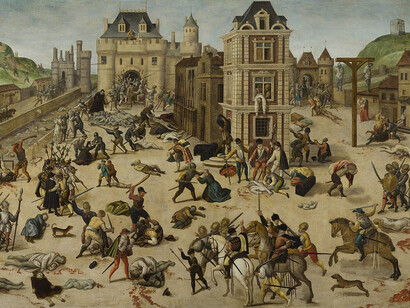 Francois Dubois, 1572, Masacre de San Bartolomé, Museo del Louvre, Francia (detalle)