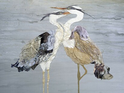Jennifer McKinnon, Hot couture herons, 2025. Courtesy of Spalding Nix Fine Art