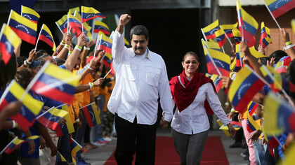 Nicolás Maduro con su esposa