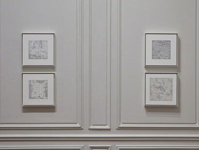Jacob El Hanani Linescape, Exhibition view. Courtesy of Acquavella Galleries