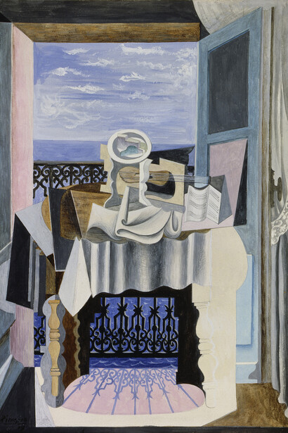 Pablo Picasso, Naturaleza muerta delante de una ventana, Saint-Raphaël, 1919. Cortesía del Museo Nacional Thyssen-Bornemisza