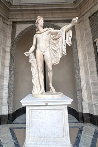 Marble Statue of Apollo Bervedere in the Vatican Museums, Vatican City, Italy