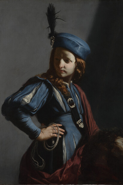 Guido Cagnacci, "David with the Head of Goliath", ca. 1655. Oil on canvas, 42 5/8 x 34 in. (108.3 x 86.4 cm). J. Paul Getty Museum, Los Angeles. Courtesy Getty’s Open Content Program. 