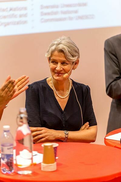 UNESCO's Irina Bokova and Sweden's Minister of Culture and Democracy, Alice Bah Kuhnke, discuss the profound impact of cultural heritage destruction, Sweden