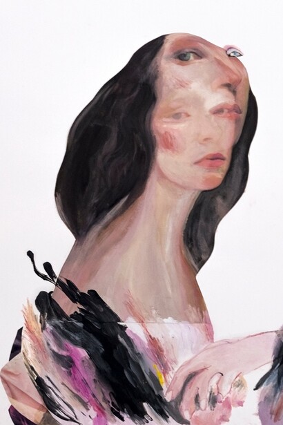 Rachele  Moscatelli, Double, 70x50 cm, 2019, mista su carta
