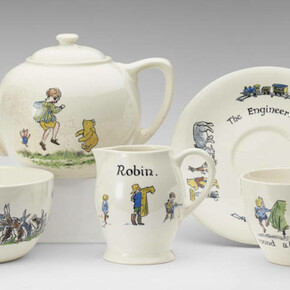 Christopher Robin ceramic tea-set presented to Princess Elizabeth, hand-painted, Ashtead Pottery, 1928. © Royal Collection Trust
