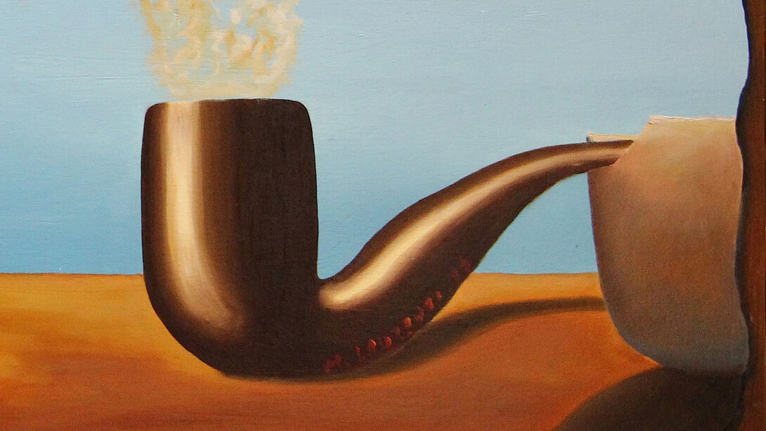 Maurizio Laurenti, Paesaggio surrealista, dettaglio, 2013, olio su tavola
