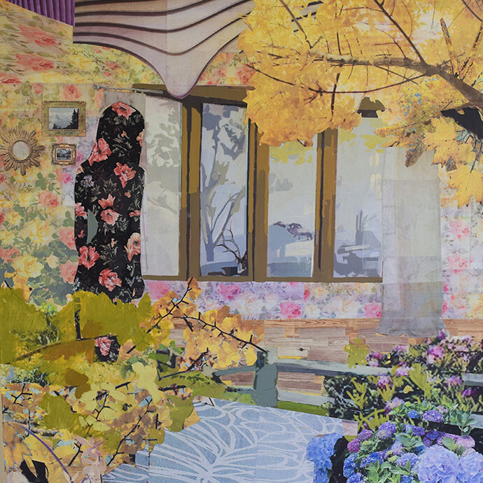 Kaitlin Dodds, An Unexpected Visitor, Mixed media on canvas, MFA Painting