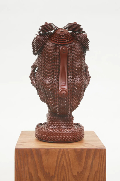 Kim Dacres, The rainbow burns the stars out in the sky (Brown gears), 2026. Courtesy of Charles Moffett Gallery