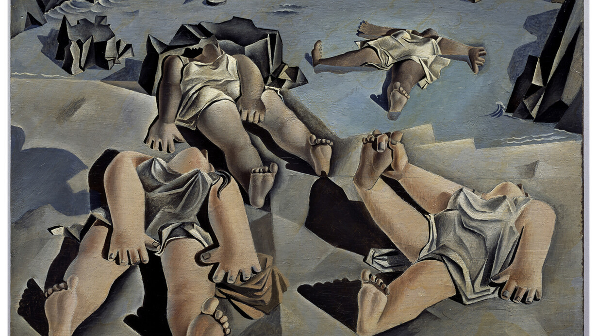 Salvador Dalí. Figuras deitadas na areia, 1926. Fundació Gala-Salvador Dalí, Figueres. C Salvador Dalí, Fundació Gala-Salvador Dalí, Figueres.