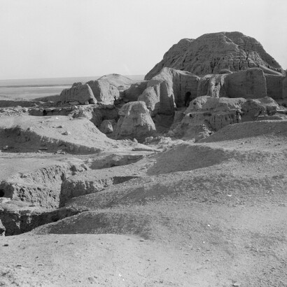 Le rovine dell'antica città di Assur, Iraq, fotografate nel 1932