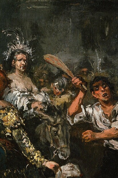 Detalle de "Condenados por la Inquisición", óleo sobre lienzo, Eugenio Lucas Velázquez, , ca. 1833-1866