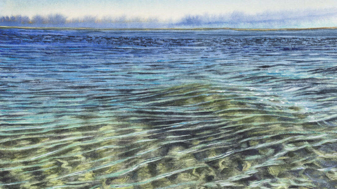 Julia Felsenthal, Cape Cod Rainbow (detail), watercolor and gouache on paper, 6x8 inches, photo by Stan Narten. Courtesy of the artist and JDJ