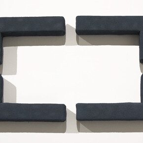 Pino Pinelli, Pittura GR., 1976, acrilico su flanella non preparata, 30 x 41 cm