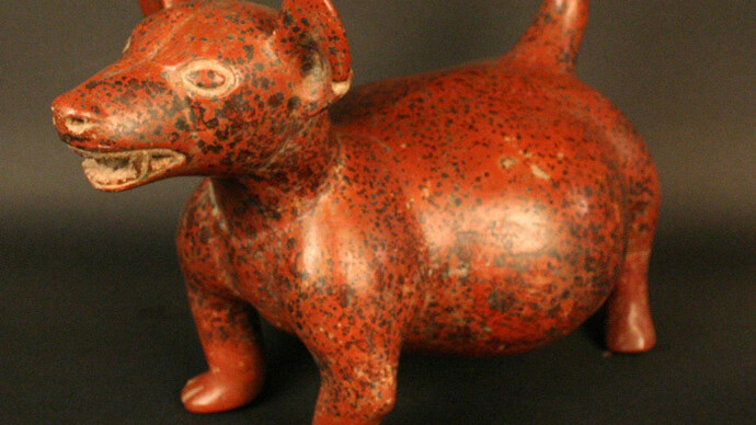 Figura zoomorfa: perro

Materiales:

Formativo Temprano 200 a.C. - 500 d.C. Estilo Colima. Complejo Ortices.

Medidas: 250 mm de alto x 360 mm de largo x 210 mm de ancho
