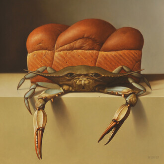 Jacob A. Pfeiffer, Crustaceans, Oil on Panel, 16 x 16 inches, 2014