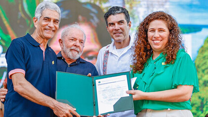 President of the Republic, Luiz Inácio Lula da Silva, during the ceremony announcing the holding of COP 30 in the city of Belém, in 2025, and signing the service order to begin construction of Porto Futuro II. Belém, Brazil