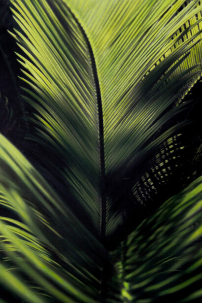 Ann Stautberg, 4-30-23, A.M. (detail), 2023. Oil on archival printed canvas, 32 x 24 in. Courtesy of Barry Whistler Gallery