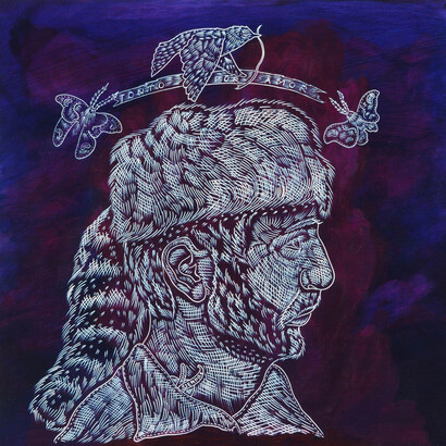 Richard Armendariz, Tonto por Amor, 2020, Carved mixed media on panel, 24 x 24 in