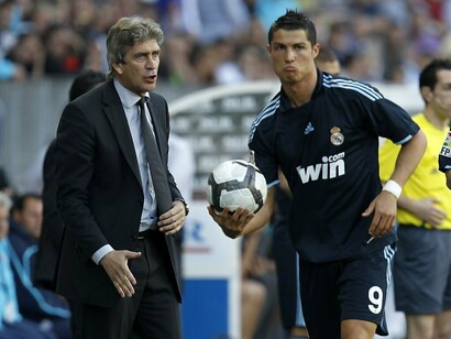 Manuel Pellegrini junto a Cristiano Ronaldo