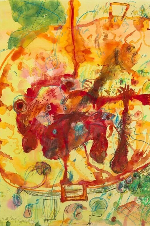 John Olsen, Fish soup (detail), 1994. Courtesy of Olsen Gallery