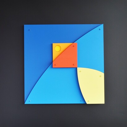 Cesar Garcia, Cometa, Acrylic & Mixed Media, 31.5" x 31.4" x 4"