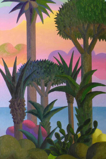 Salvo, Palme, 2000, olio su tela, cm. 180x80 (Collezioni d’Arte e di Storia della Fondazione Cassa di Risparmio in Bologna – Genus Bononiae)