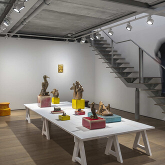 Johan Creten, Far removed from the numbing speed, exhibition view. Courtesy of Almine Rech